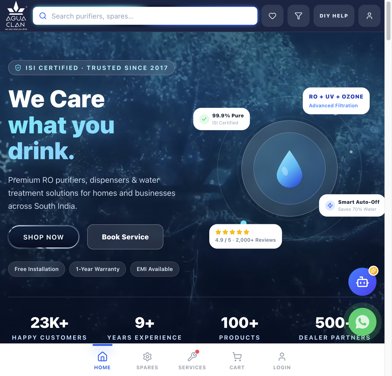 AguaClan — Eewa RO water purifiers, e-commerce website and mobile apps