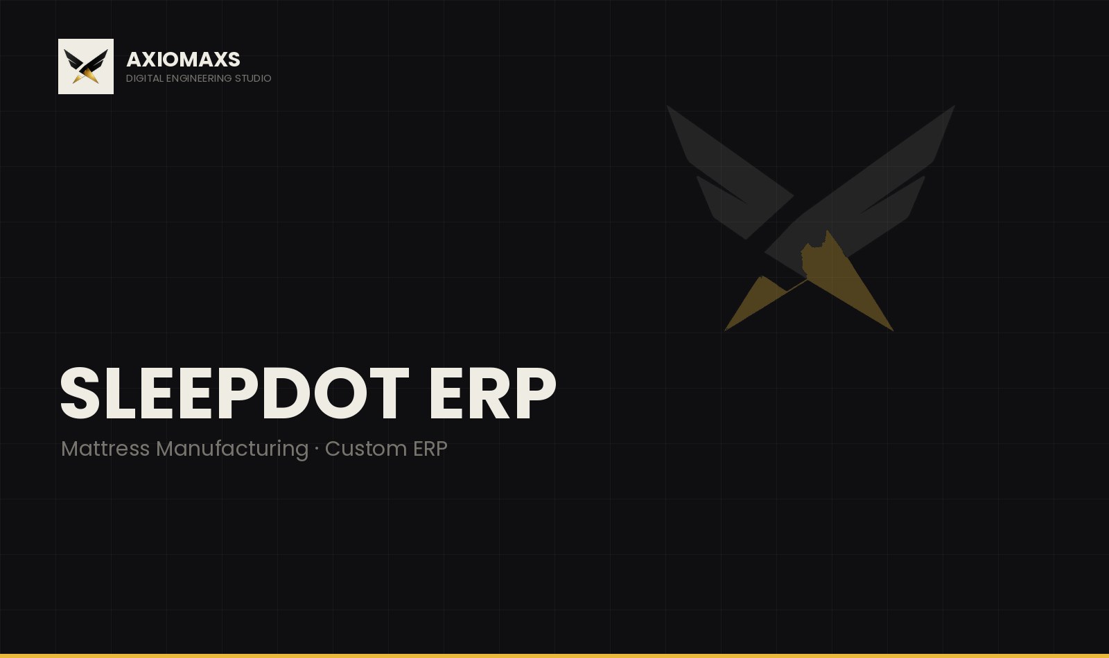 Sleepdot Mattress ERP — custom enterprise system
